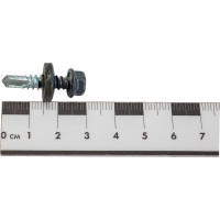 Кровельный саморез Качественный КРЕПЕЖ серый графит RAL 7024, 5.5х25 мм, 200 шт 1000705 КЧ