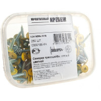 Прессшайба Качественный КРЕПЕЖ 4.2х19 мм, желтый цинк RAL 1018, острый, 250 шт 0300189 КЧ