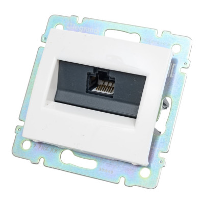 Розетка Legrand компьютерная RJ45 категория 6 UTP Legrand Valena с захватами белый 774246