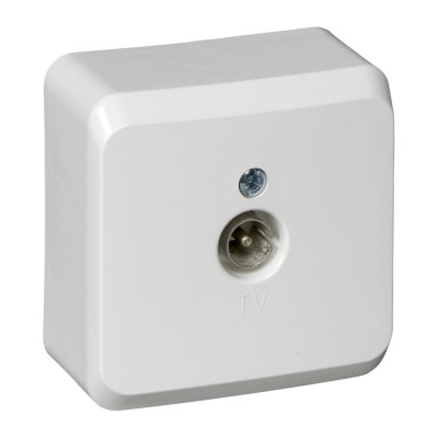 Розетка TV Systeme Electric 1-м ОП Этюд белая SchE TVA-002B