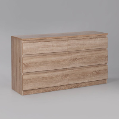 Комод Гуд ЛАКК КАСТОР 6 ящиков, 129x39x71 см, бежевый, дуб сонома 2.03.02.080.3