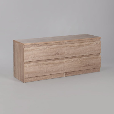 Тумба для ТВ Гуд ЛАКК КАСТОР 4 ящика, 129x39x54 см, бежевая, дуб сонома 2.03.03.100.3