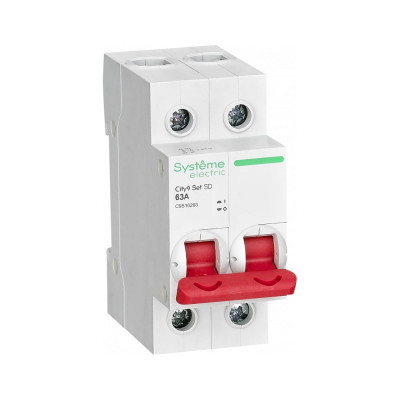 Выключатель нагрузки Systeme Electric City9 set вн 2p 63а 400в (ранее EZ9S16263) C9S16263