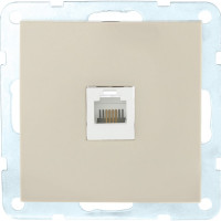 Компьютерная розетка LK Studio RJ-45, категория 5е, с накладкой, бежевый 866101-1