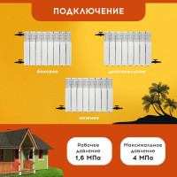 Радиатор Tropic 350x80, алюминиевый, 8 секций 7601.037