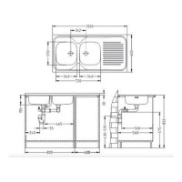 Мойка ALVEUS CLASSIC 100 NAT-60 1200х600 мм, 2X правая, в комплекте с сифоном 1071240 1009085