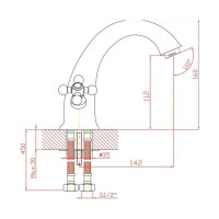 Смеситель для умывальника Zollen Essen 1 шпилька ES53420511 443408