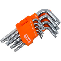 Набор ключей "TORX" с отверстием 9 шт: Т10-Т50 держатель в блистере, CR-V сталь "Алмаз" TDM ELECTRIC SQ1021-0102