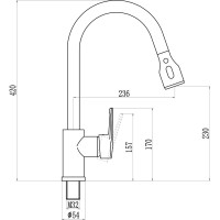 Смеситель для кухонной мойки Savol чёрный S-002801H 23128