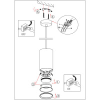 Подвесной светильник под лампу GX53 ЭРА, PL12 GX53 WH/SL, подсветка алюминий Б0048543