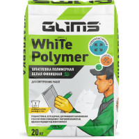 Шпатлевка полимерная финишная WhitePolymer (20 кг; белая) GLIMS О00011399