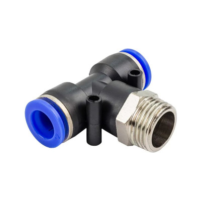 Фитинг Т-образный с наружной резьбой (12 мм; 1/2") для пластиковых трубок ROCKFORCE RF-SPB12-04(2078)