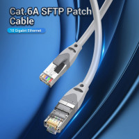 Прямой патч-корд VENTION SFTP cat.6A, RJ45 - 2м. Серый IBHHH