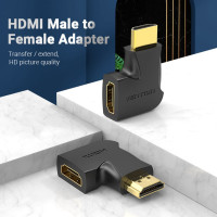 Адаптер-переходник VENTION HDMI v2.0 19M/19F угол 90 AIPB0