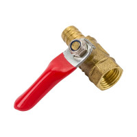 Кран шаровый внутренняя резьба 1/4"M на елочку 10 мм, латунь Pegas pneumatic 4418