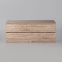 Тумба для ТВ Гуд ЛАКК КАСТОР 4 ящика, 129x39x54 см, бежевая, дуб сонома 2.03.03.100.3