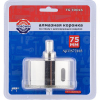 Алмазная коронка по стеклу с центрирующим сверлом 75 мм TORGWIN S72103