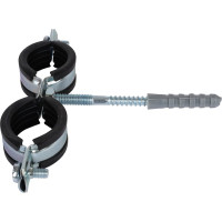 Двойной хомут для труб STOUT Sac-0020-200001 1"(32-35) к-т: хомут, шпилька-шуруп, дюбель пл. RG00914JHLOBQP