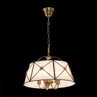 Подвесная люстра Citilux Дрезден с белым абажуром Бронза CL409152