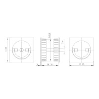 Поворотная ручка для раздвижных дверей ARMADILLO SH.QUADRO55.BK8 BL-26 черный 46253