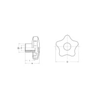Рукоятка WOODWORK с внутренней резьбой M12 d=63, 10 шт. 994.12.63