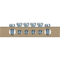 Шина ЭРА NO-12220 PEN земля-ноль 8x12мм 6/2 латунная крепеж по краям Б0047235