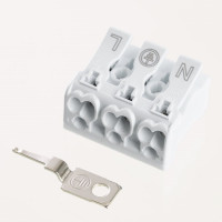 Монтажные пружинные клеммы STEKKER для подключения фазных проводников, 3 полюса, 3 контактные группы (3 ввода, 3 вывода на полюс), LD294-5103 32736