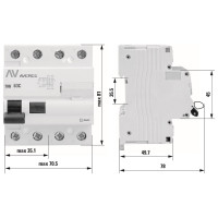 Устройство защитного отключения EKF DV 4P 25А/ 30мА A AVERES rccb-4-25-30-a-av