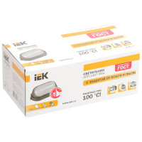 Светильник IEK НПП/НПБ, 1407, белый, овал, ресничка, 60Вт, IP54, ИЭК LNPP0-1407-1-060-K01