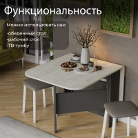 Стол-книжка ТриЯ Т1, антрацит, дуб крафт белый 215641