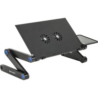 Складной столик-трансформер для ноутбука BRAUBERG с охлаждением, регулируемый, 32x36x65 см 513619