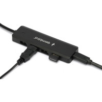 Концентратор usb 3.0 Gembird 4 порта, кабель type-c 19см, с доп. питанием (type-c), UHB-C424