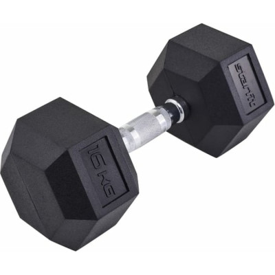 STARFIT Гантель гексагональная DB-301 16 кг, обрезиненная, черный УТ-00019794