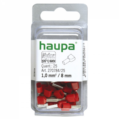 Конечная гильза для двух проводов HAUPA цвет красный 1/8 270784/25