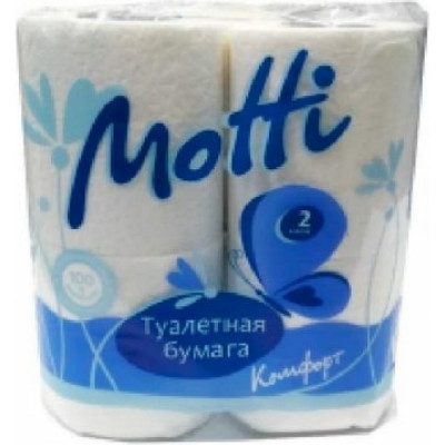 Motti Т/бумага в рул. 2-сл, 20м, белая, 4рул/уп 102014