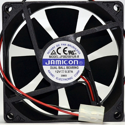 JAMICON вентилятор JF0825B1UR 80х80х25 12В с разъемом 2 конт.MOLEX 5239-2(PHU-2) С00039867