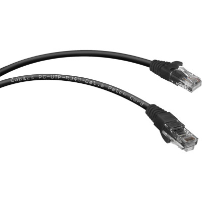 Неэкранированный патч-корд Cabeus PC-UTP-RJ45-Cat.6-0.5m-BK