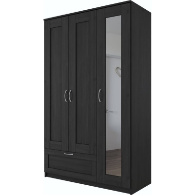 Шведский Стандарт Шкаф СИРИУС, 3 двери и 1 ящик 117x50x190см, черный, Дуб Венге, 2.02.01.030.5