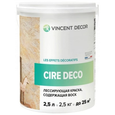 VINCENT DECOR CIRE DECO лессирующая полупрозрачная краска содержащая воск 2,5л 103-017