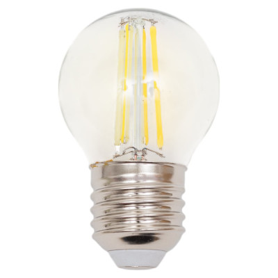 General Lighting Systems Лампа светодиодная Филамент прозрачный E27 8Вт 230В 660Лм 6500К Холодный белый свет Шар GLDEN-G45S-8-230-E27-6500 649982