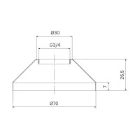 IDDIS Отражатель для смесителя, конус, хром, d-70, h-26, 2 шт, , 982R26C0SM
