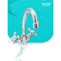 Istok Смеситель для мойки латунный двуручный Luxe 0402.780