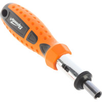 Реверсивная отвертка с битами и головками 15 шт SPARTA  в пласт.боксе// 115565