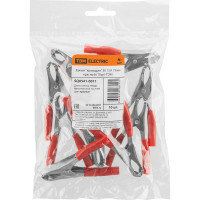 Зажим для проводов (крокодил) ЗК 15А TDM ELECTRIC 75мм красный упаковка 10 штук SQ0541-0011