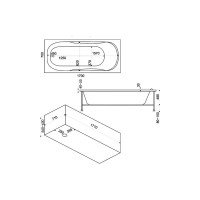 Ванна BAS Нептун 1700х700 каркас, комплект д/с В 00026