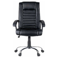 Кресло руководителя Helmi HL-E04 Split экокожа черная хром, механизм качания 274824