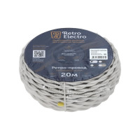 Силовой кабель Retro Electro, ретро, 3х2,5, белый, длина бухты 20 2254738
