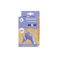 Нитриловые перчатки EcoLat сиреневые, 10 шт./уп., размер L 73037/L