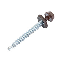 Кровельные саморезы ВИРТУОЗ 4,8х50 мм, RAL 8017, шоколад, 10 шт. 26477