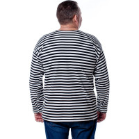 Тельняшка в черную полоску с длинным рукавом БЕРТА хлопок, плотная, 700ч-56-58